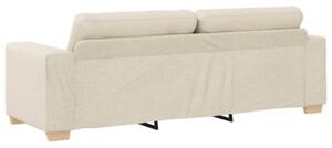 Sofa beÅ¼owy 221 x 78 x 80 cm tkanina lniana