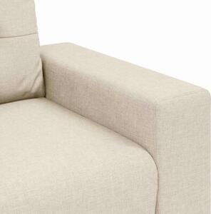 Sofa beÅ¼owy 221 x 78 x 80 cm tkanina lniana