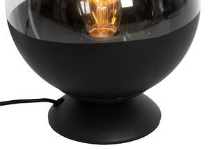 Retro lampa stołowa czarna z przezroczystym szkłem - Eclipse Oswietlenie wewnetrzne
