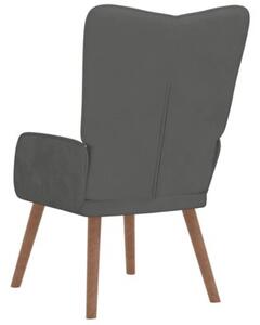 Fotel, ciemnoszary, obity aksamitem