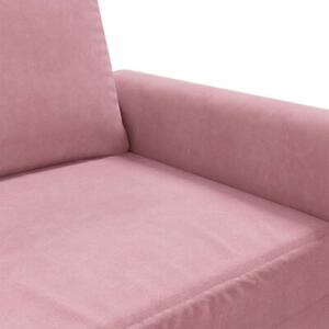Sofa 3-osobowa, rÃ³Å¼owa, 180 cm, obita aksamitem