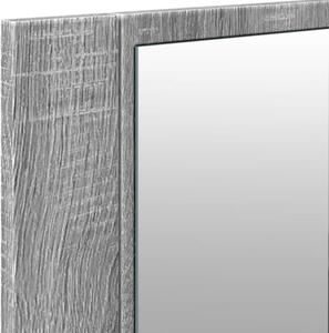 Szafka łazienkowa z lustrem i LED, szary dąb, 100x12x45 cm