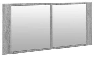 Szafka łazienkowa z lustrem i LED, szary dąb, 100x12x45 cm