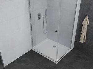 Mexen Pretoria kabina prysznicowa uchylna 70 x 110 cm, transparent, chrom + brodzik Flat - 852-070-110-01-00-4010