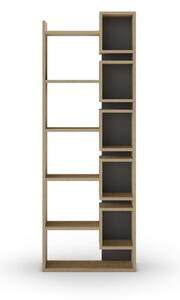 Czarny regał w dekorze dębu 60x168,5 cm Eladi – Marckeric