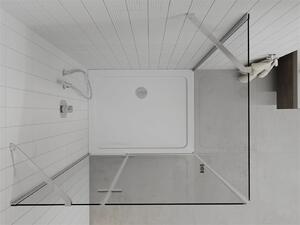 Mexen Roma kabina prysznicowa uchylna 80 x 70 cm, transparent, chrom + brodzik Flat - 854-080-070-01-00-4010