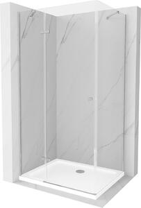 Mexen Roma kabina prysznicowa uchylna 120 x 80 cm, transparent, chrom + brodzik Flat - 854-120-080-01-00-4010