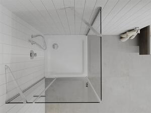Mexen Roma kabina prysznicowa uchylna 90 x 90 cm, transparent, chrom + brodzik Flat - 854-090-090-01-00-4010