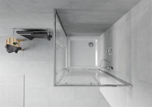Mexen Rio kabina prysznicowa kwadratowa 70 x 70 cm, pasy, chrom + brodzik Flat, biały - 860-070-070-01-20-4010