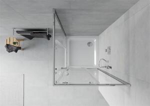 Mexen Rio kabina prysznicowa kwadratowa 90 x 90 cm, transparent, chrom + brodzik Flat, biały - 860-090-090-01-00-4010