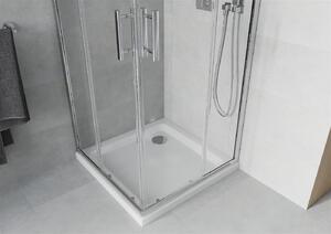 Mexen Rio kabina prysznicowa kwadratowa 90 x 90 cm, transparent, chrom + brodzik Flat, biały - 860-090-090-01-00-4010