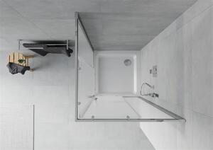 Mexen Rio kabina prysznicowa kwadratowa 70 x 70 cm, szron, chrom + brodzik Flat, biały - 860-070-070-01-30-4010