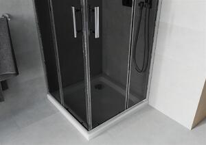Mexen Rio kabina prysznicowa kwadratowa 70 x 70 cm, grafit, chrom + brodzik Flat, biały - 860-070-070-01-40-4010