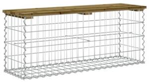 Ławka ogrodowa z gabionem, 103x31,5x42 cm, impregnowana sosna