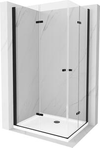 Mexen Lima Duo kabina prysznicowa składana 90 x 80 cm, transparent, czarna + brodzik Flat - 856-090-080-70-02-4010B