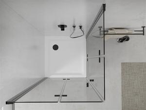 Mexen Lima Duo kabina prysznicowa składana 70 x 70 cm, transparent, czarna + brodzik Flat - 856-070-070-70-02-4010B