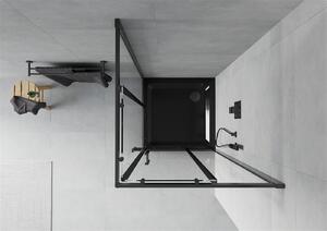 Mexen Rio kabina prysznicowa kwadratowa 70 x 70 cm, transparent, czarna + brodzik Flat, czarny - 860-070-070-70-00-4070B