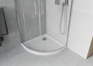 Mexen Rio kabina prysznicowa półokrągła 90 x 90 cm, transparent, chrom + brodzik Flat, biały - 863-090-090-01-00-4110