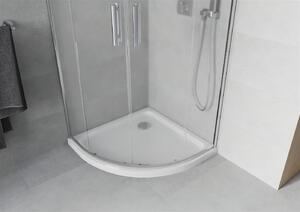 Mexen Rio kabina prysznicowa półokrągła 90 x 90 cm, szron, chrom + brodzik Flat, biały - 863-090-090-01-30-4110