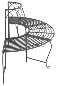 Ławka pod drzewo, półokrągła, Ø159 cm, czarna, stalowa