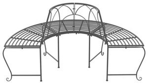Ławka pod drzewo, półokrągła, Ø159 cm, czarna, stalowa