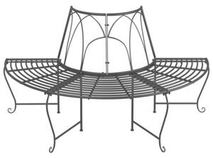 Ławka pod drzewo, półokrągła, Ø159 cm, czarna, stalowa