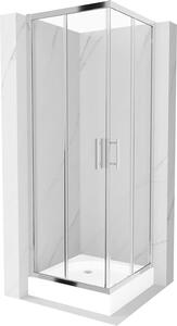 Mexen Rio kabina prysznicowa kwadratowa 70 x 70 cm, transparent, chrom + brodzik Rio, biały - 860-070-070-01-00-4510