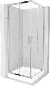 Mexen Rio kabina prysznicowa kwadratowa 80 x 80 cm, transparent, chrom + brodzik Rio, biały - 860-080-080-01-00-4510