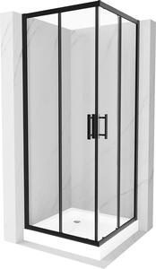Mexen Rio kabina prysznicowa kwadratowa 80 x 80 cm, transparent, czarna + brodzik Rio, biały - 860-080-080-70-00-4510