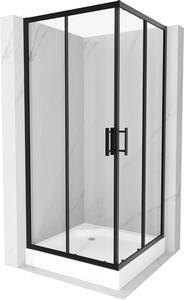 Mexen Rio kabina prysznicowa kwadratowa 90 x 90 cm, transparent, czarna + brodzik Rio, biały - 860-090-090-70-00-4510