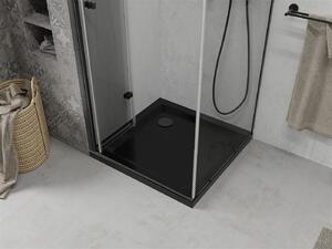 Mexen Lima kabina prysznicowa składana 90 x 90 cm, transparent, czarna + brodzik Flat, czarny - 856-090-090-70-00-4070B