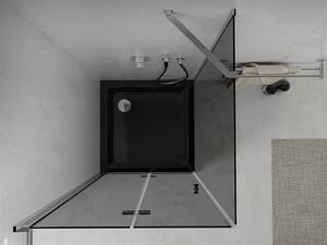 Mexen Lima kabina prysznicowa składana 90 x 90 cm, grafit, chrom + brodzik Flat, czarny - 856-090-090-01-40-4070