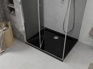 Mexen Lima kabina prysznicowa składana 100 x 80 cm, grafit, chrom + brodzik Flat, czarny - 856-100-080-01-40-4070