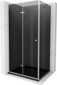 Mexen Lima kabina prysznicowa składana 80 x 120 cm, grafit, chrom + brodzik Flat, czarny - 856-080-120-01-40-4070