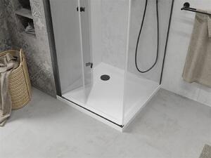 Mexen Lima kabina prysznicowa składana 90 x 90 cm, transparent, czarna + brodzik Flat, biały - 856-090-090-70-00-4010B