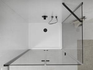 Mexen Lima kabina prysznicowa składana 80 x 120 cm, transparent, czarna + brodzik Flat, biały - 856-080-120-70-00-4010B