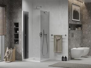 Mexen Lima kabina prysznicowa składana 90 x 90 cm, grafit, chrom + brodzik Flat, biały - 856-090-090-01-40-4010