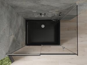 Mexen Omega kabina prysznicowa rozsuwana 120 x 80 cm, grafit, chrom + brodzik Flat, czarny - 825-120-080-01-40-4070