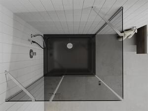Mexen Roma kabina prysznicowa uchylna 80 x 120 cm, grafit, chrom + brodzik Flat, czarny - 854-080-120-01-40-4070
