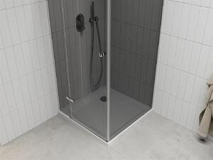 Mexen Roma kabina prysznicowa uchylna 90 x 90 cm, grafit, chrom + brodzik Flat, biały - 854-090-090-01-40-4010