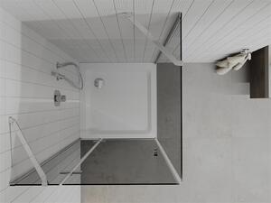 Mexen Roma kabina prysznicowa uchylna 90 x 90 cm, grafit, chrom + brodzik Flat, biały - 854-090-090-01-40-4010