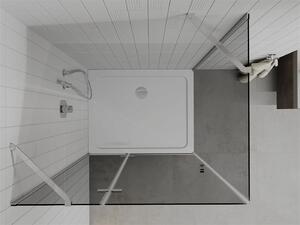 Mexen Roma kabina prysznicowa uchylna 80 x 120 cm, grafit, chrom + brodzik Flat, biały - 854-080-120-01-40-4010