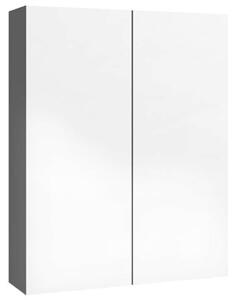 Szafka łazienkowa z lustrem 60x15x75 cm, mdf, czerń z połyskiem
