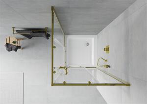 Mexen Rio kabina prysznicowa kwadratowa 80 x 80 cm, transparent, złota + brodzik Rio, biały - 860-080-080-50-00-4510