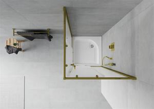 Mexen Rio kabina prysznicowa kwadratowa 70 x 70 cm, szron, złota + brodzik Rio, biały - 860-070-070-50-30-4510