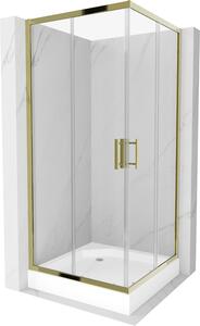 Mexen Rio kabina prysznicowa kwadratowa 90 x 90 cm, transparent, złota + brodzik Rio, biały - 860-090-090-50-00-4510