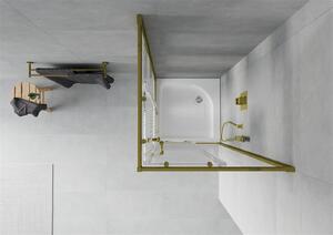 Mexen Rio kabina prysznicowa kwadratowa 70 x 70 cm, pasy, złota + brodzik Rio, biały - 860-070-070-50-20-4510