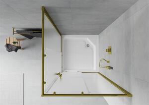 Mexen Rio kabina prysznicowa kwadratowa 90 x 90 cm, szron, złota + brodzik Rio, biały - 860-090-090-50-30-4510