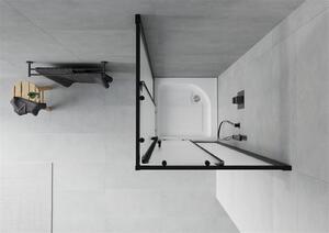 Mexen Rio kabina prysznicowa kwadratowa 70 x 70 cm, szron, czarna + brodzik Rio, biały - 860-070-070-70-30-4510