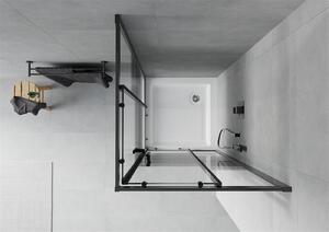 Mexen Rio kabina prysznicowa kwadratowa 80 x 80 cm, pasy, czarna + brodzik Rio, biały - 860-080-080-70-20-4510